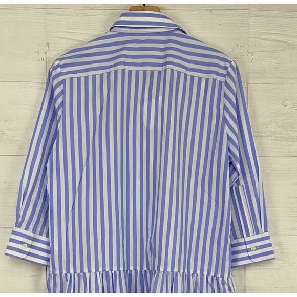 Tuckernuck The Shirt by Rochelle Behrens L Drop Waist Shirt Dress Striped Blue - Picture 10 of 16